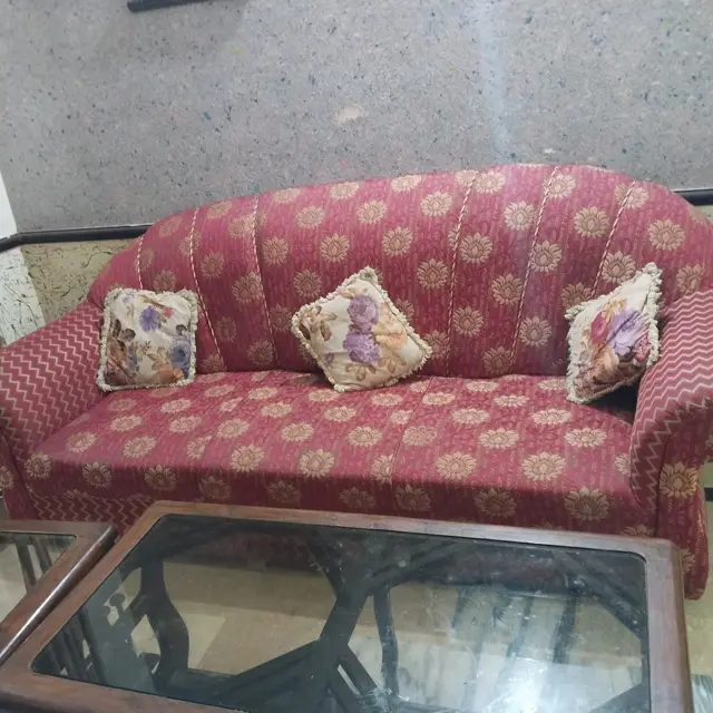 Sofa set with new maroon fabric